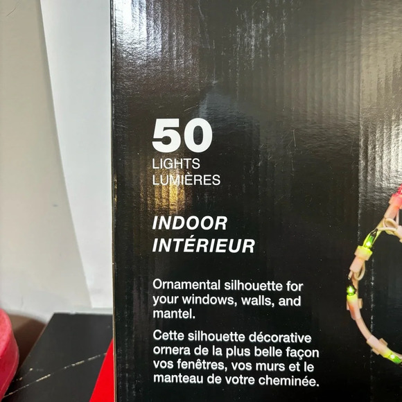 Light Up Christmas Stocking Silhouette - Red and Green 50 Lights 15” - Picture 6 of 7